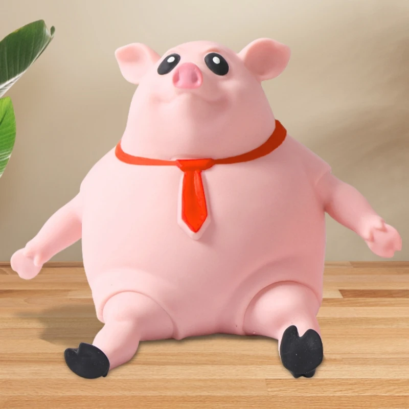 Squishy Pig Elastic Antistress Decompression Animal Toy Creative Anti-stress Pig Strech Dolls Elastic Toy Kid Birthday Xmas Gift