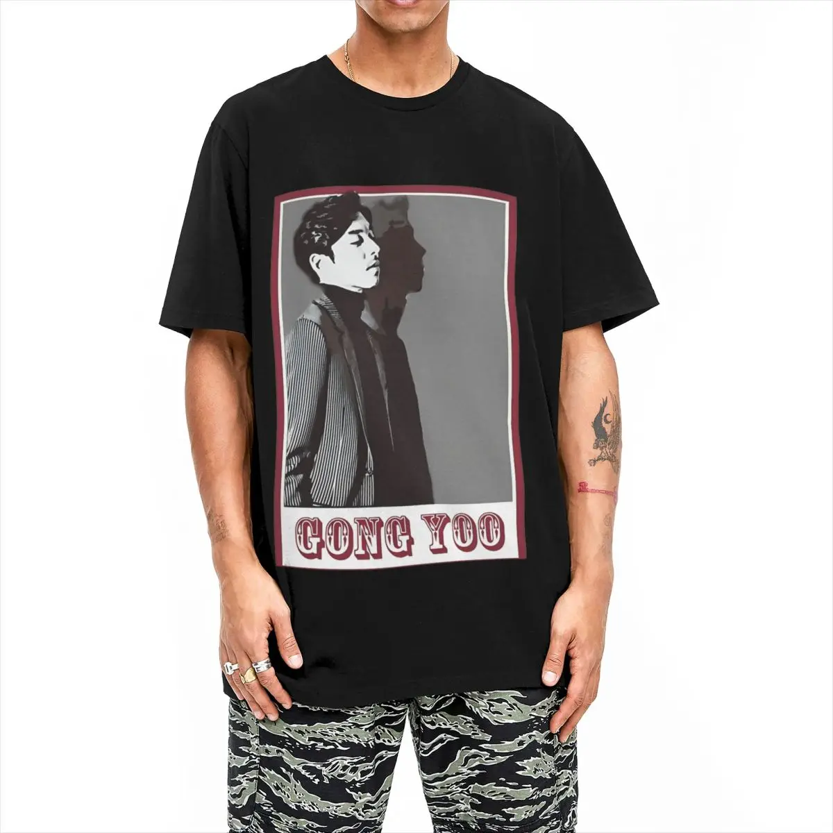 Gong Yoo T-Shirt Beach Y2K Casual T Shirts Cotton Hippie Tshirt For Male Short-Sleeved Design Tees