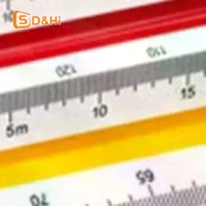 30cm Triangular Scale Ruler 1:20-1:500 Metal Plastic Straight Ruler Metric Architect Engineer Drafting Measure Tool