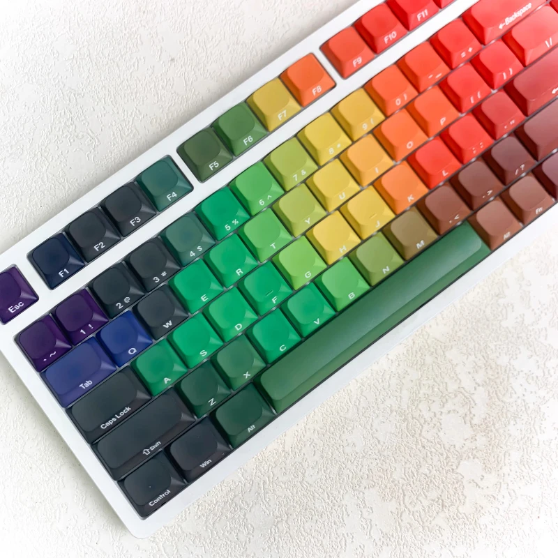 

Color Low Switch Keycaps Set PBT Sublimation 127 Key JWA Profile Keycaps for Mechanical Keyboard Custom Side Carving Key Caps