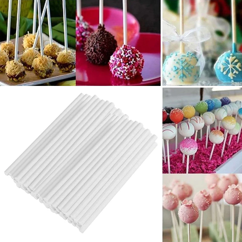 50/100PCS 8/10/15cm Eco-friendly Lollipop Sticks for Cake Pops Non-Toxic Sucker Sticks for Chocolate Sugar Candy Lollipop Mold