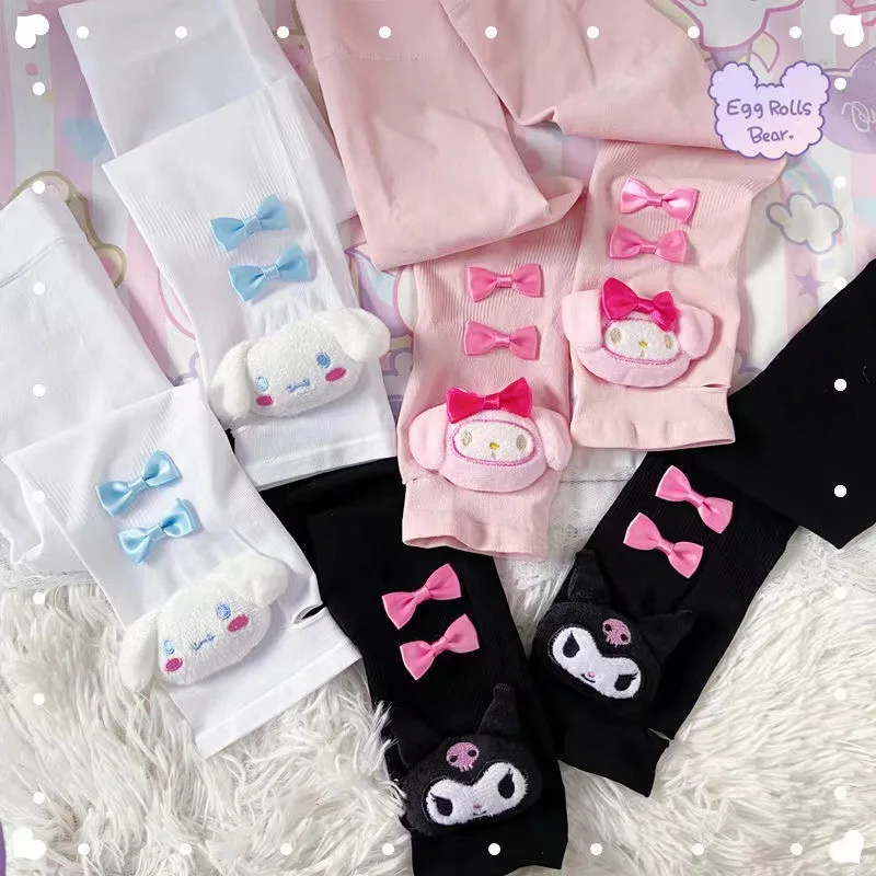 Hello Kitty Cute Ice Silk Anti-sunburn Sleeve Summer Kawaii Kuromi Cinnamoroll Uv Protective Sleeve For Arm Cover Muslim