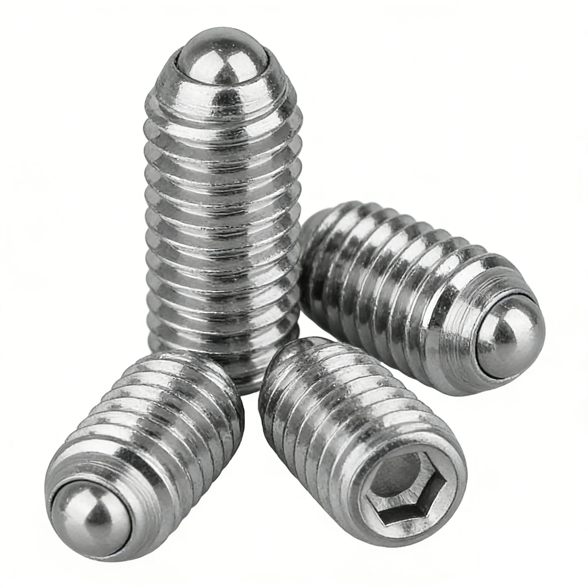 1-10pcs M2.5 M3 M4 M5 M6 M8 M10 M12 M16 Hex Socket Allen Spring Ball Plunger Set Screw 304 Stainless Steel Hex Grub Point Bolt