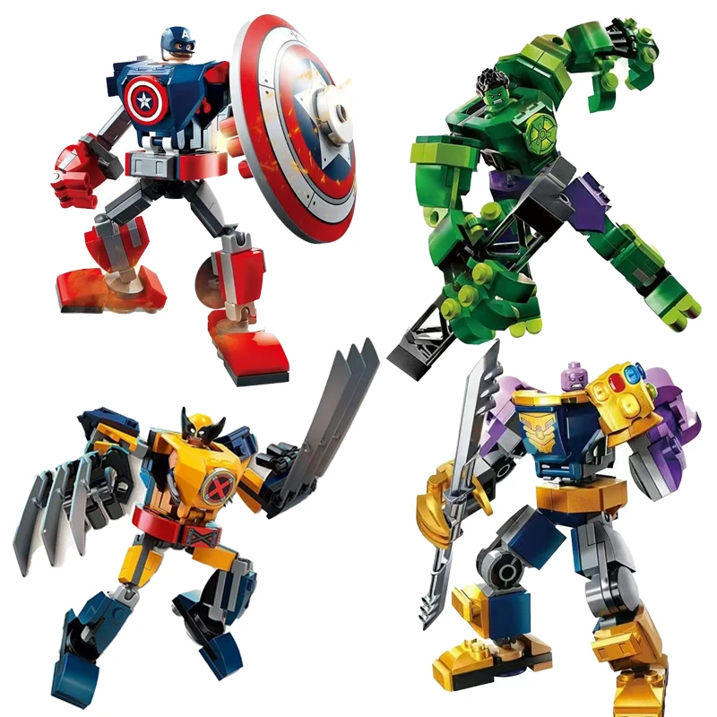 Figurines d'action de super-héros, blocs de construction Spiderman Miles Iron Man War Machine MOC, modèle de jouet à assembler pour enfants