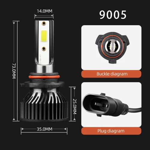 Imagen 2 del producto Bombillas de faros Led antiniebla para coche, lámpara automática de 12V para Ford Escape 2013 2014 2015 2016, Luces de repuesto para faros antiniebla