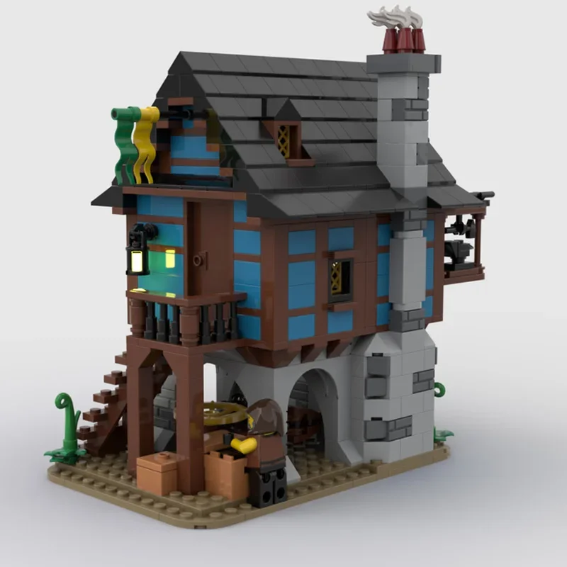 

MOC building blocks Toy Blacksmith Model of Medieval Alley 658pcs Creative holiday gift for all architecture lovers