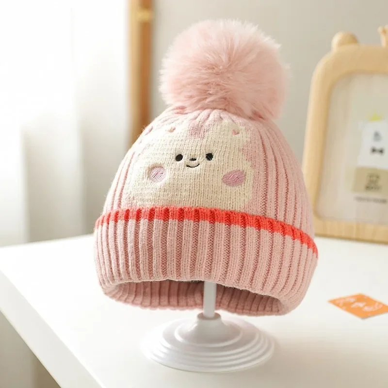 Autumn Winter Warm Beanie for Kids Boy Girl Cute Cartoon Dinosaurs Unicorn Bear Crochet Bonnet  Baby Photogrpahy Props Hat