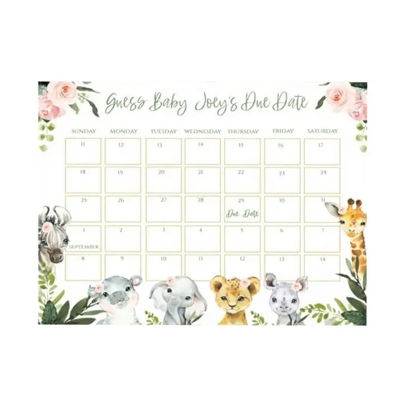 

Birth Prediction Calendar Due Date Prediction Funny Shower Game Calendar Sign Commemorative Cute Due Date Baby Calendar Sign For