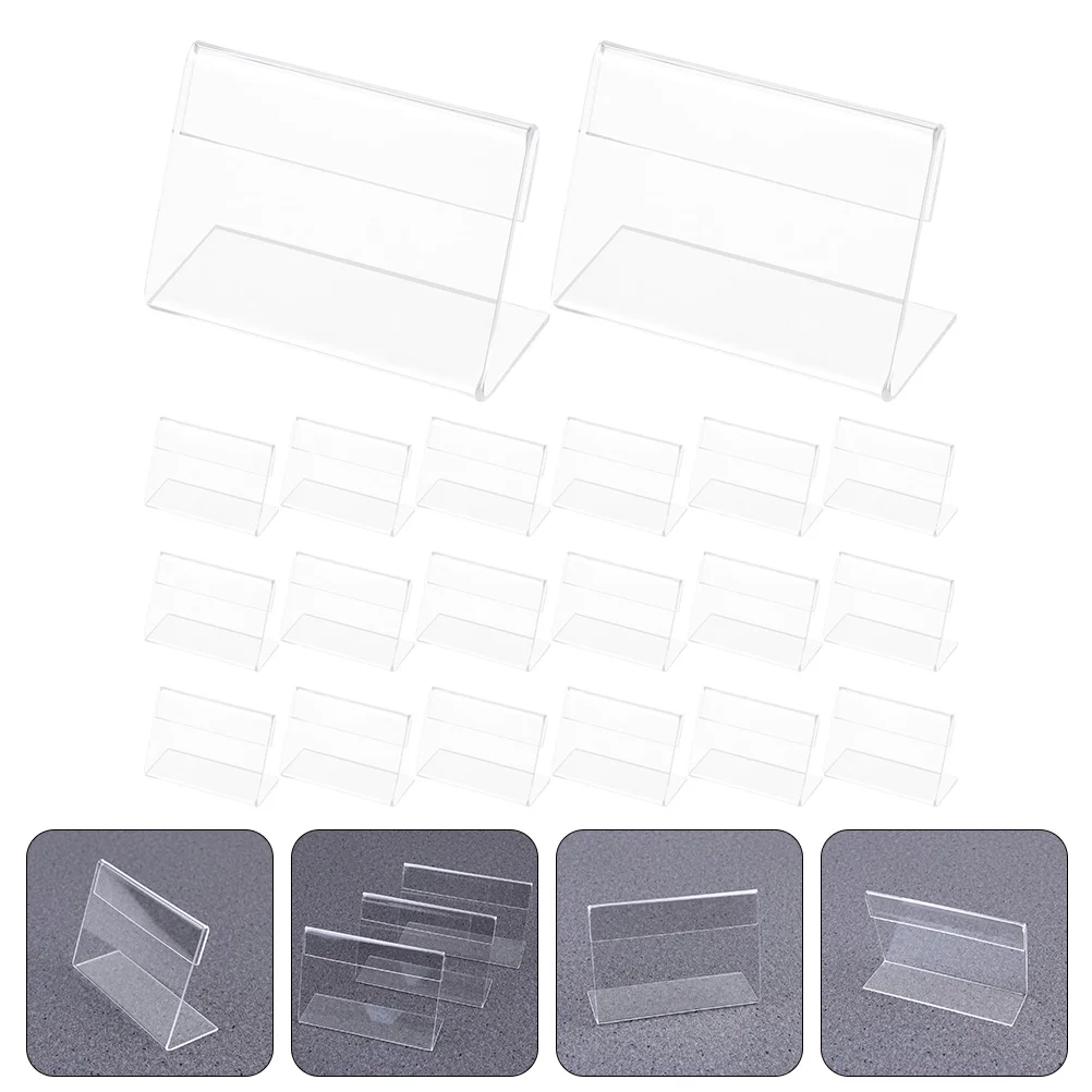 

25 Pcs Acrylic Card Transparent Sign Holder Clear Holders for Table Top Display Shelf Stand Tags Stands Labels