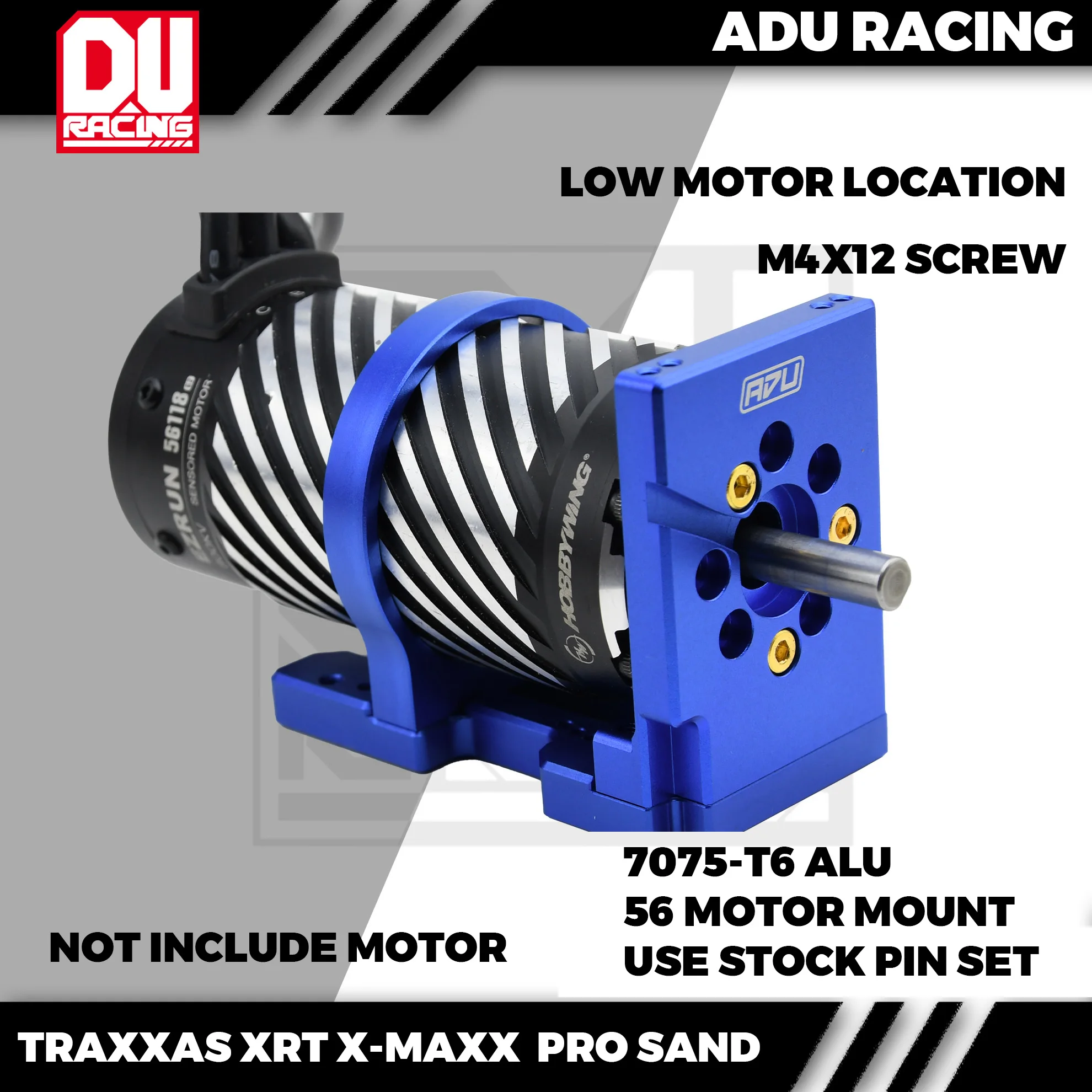 ADU RACING 7075-T6 ALU TAIL HOOP 1/5 X-MAXX XRT PRO SAND motor mount for HOBBYWING CASTLE 56 2028 motor with stock pin set