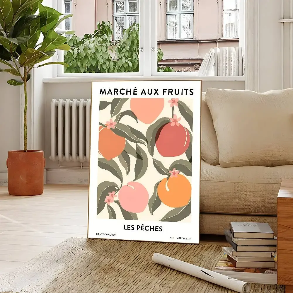 Fruit Market Cherry Lemon Pear Banana Orange Prints Poster Water Proof Paper Print Room Decor Stickers Art Wall