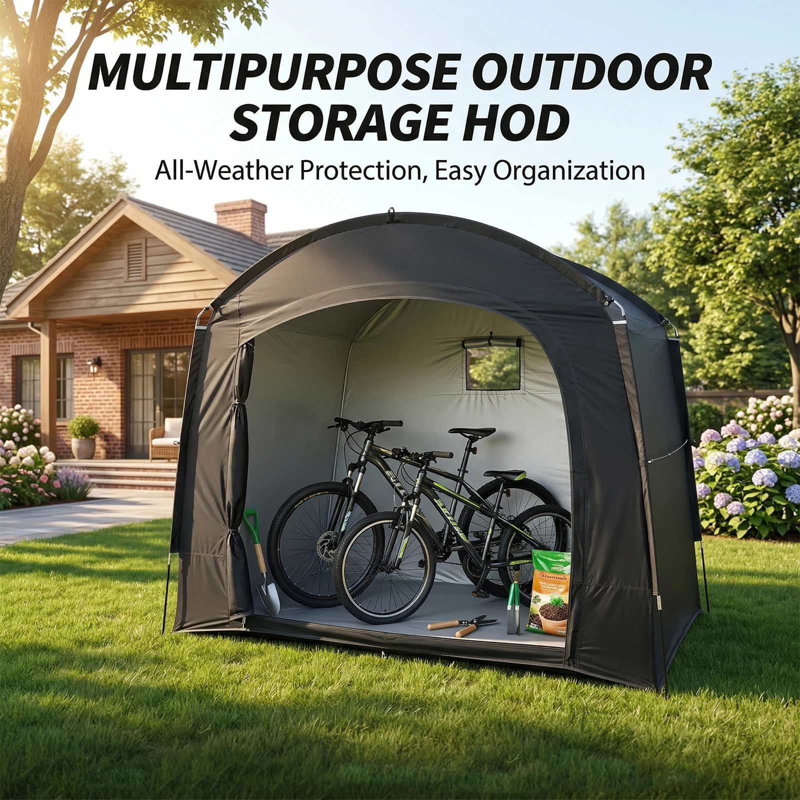 2‑3 Bikes Portable Bicycle Shed for Outdoor Events, Bike Storage Tent, Foldable Shelter for Bike Parking
