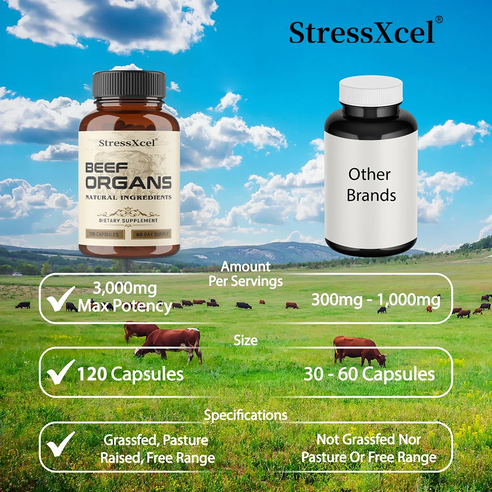 كبسولات كبد لحم البقر المجففة ذات التغذية العشبية لدعم القلب والدماغ والدم والصحة والجهاز المناعي، مناسبة لكل من الرجال والنساء #5