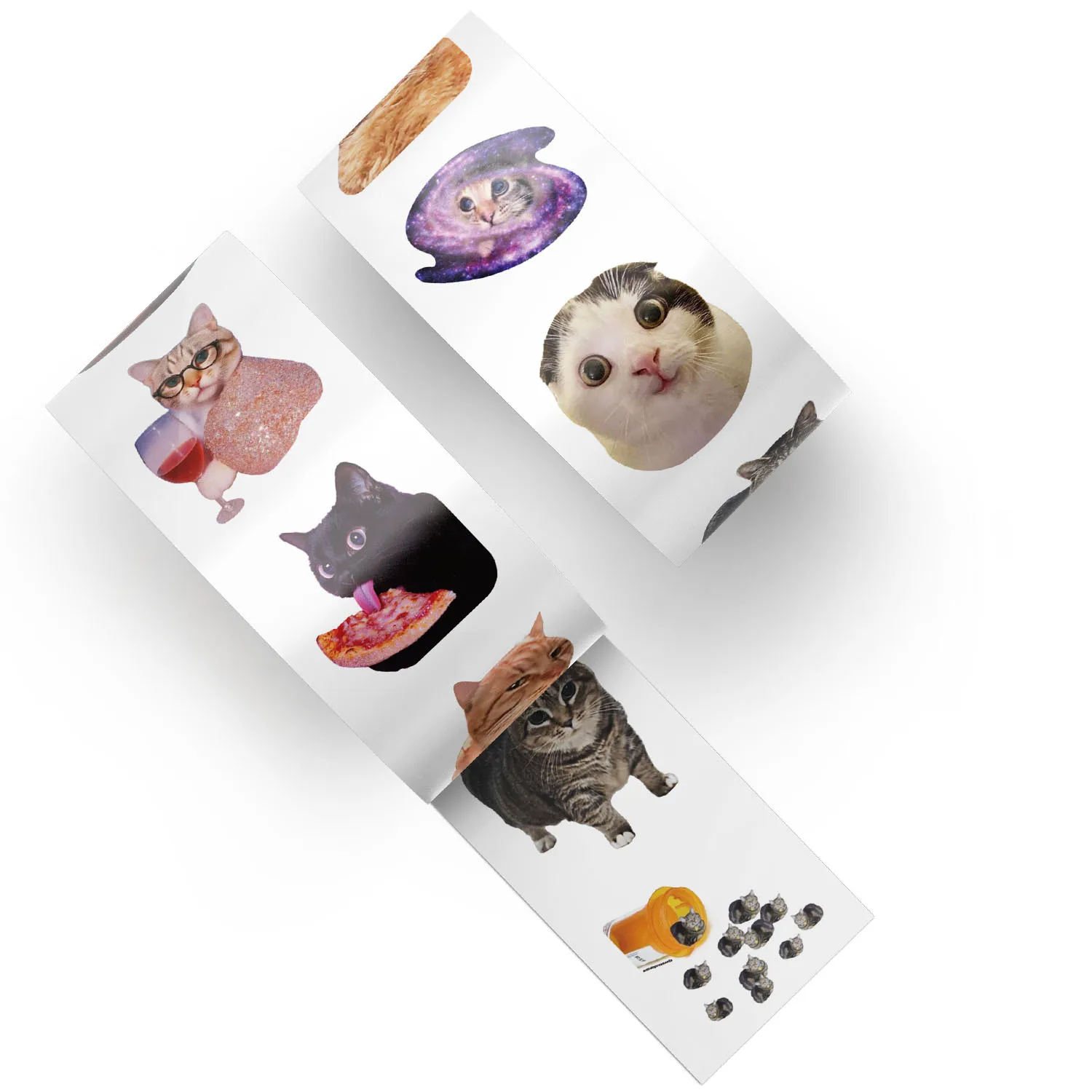 500 قطعة/لفة مضحك القطط ميمي ملصقات الكرتون DIY الكتابة على الجدران الهاتف المحمول دفتر حقيبة مقاوم للماء لطيف ملصق لعبة أطفال #6