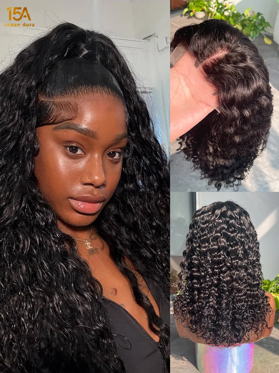 

Парик 5x5 Glueless Front Lace, 13x4 Water Wave, 100% натуральные человеческие волосы, влажные и волнистые, необработанные вьетнамские, Super Double Drawn, плотность 250-300%