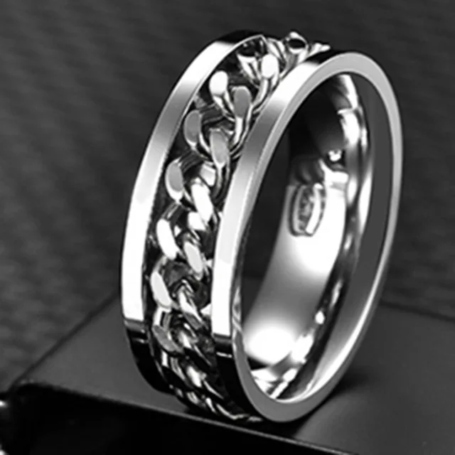 Bague rotative en acier inoxydable pour hommes et femmes