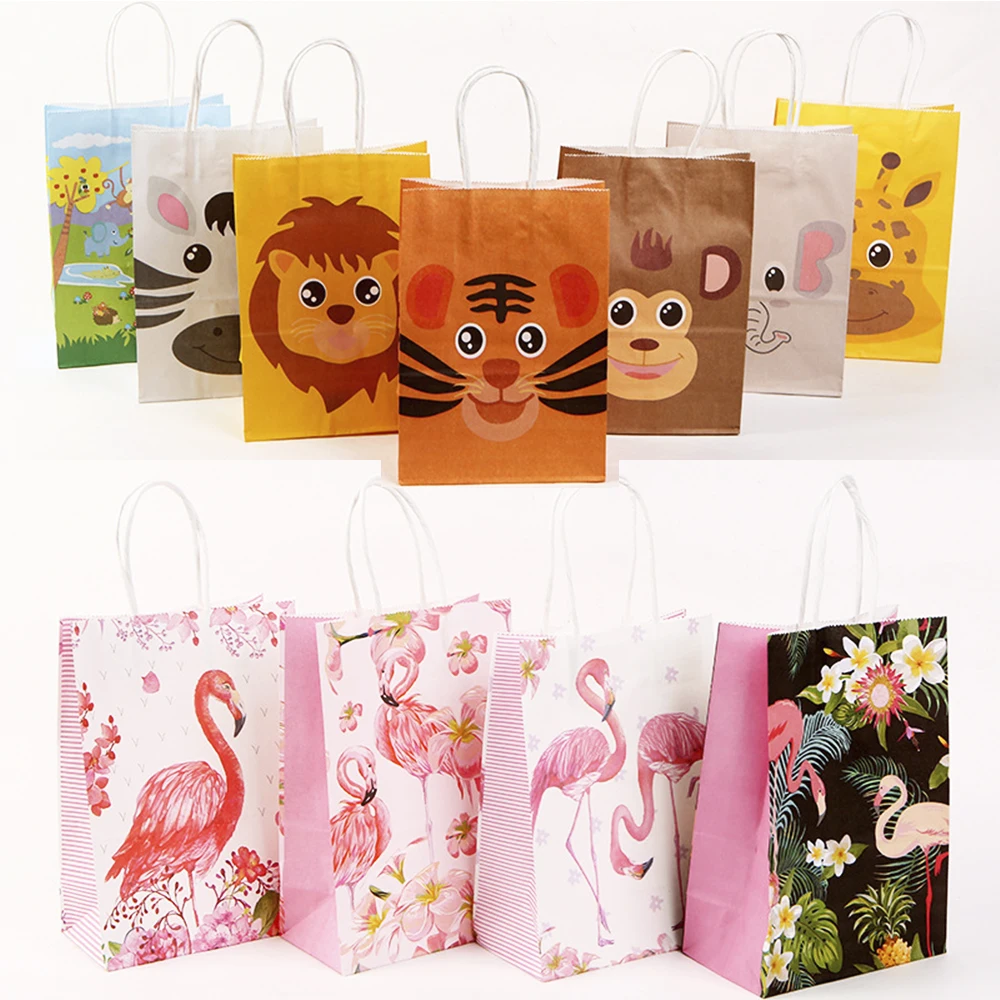 21x15x8cm DIY Multifunction Soft Color Paper Bag with Handles Festival Gift Bag Shopping Bags Kraft Paper Packing Bag