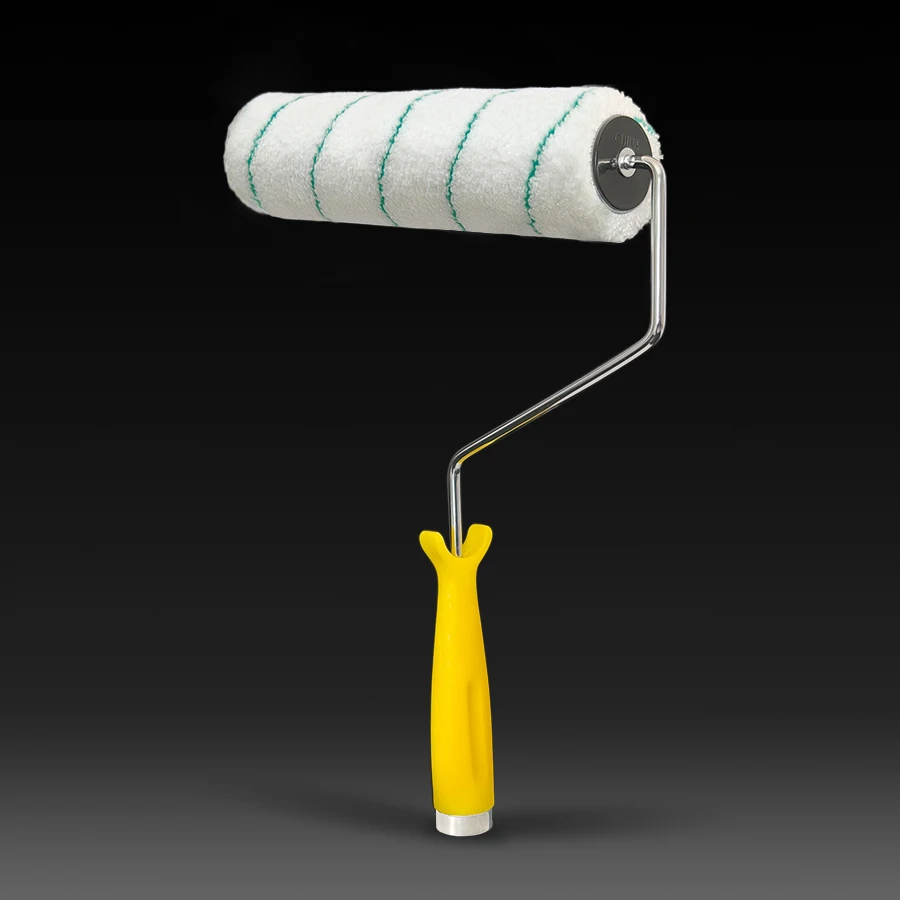 9 Inch X 1.5 Inch Cage Roller Frame Paint Roller 6MM Shaft Handle Internal Thread with Extension Pole High Position Brush