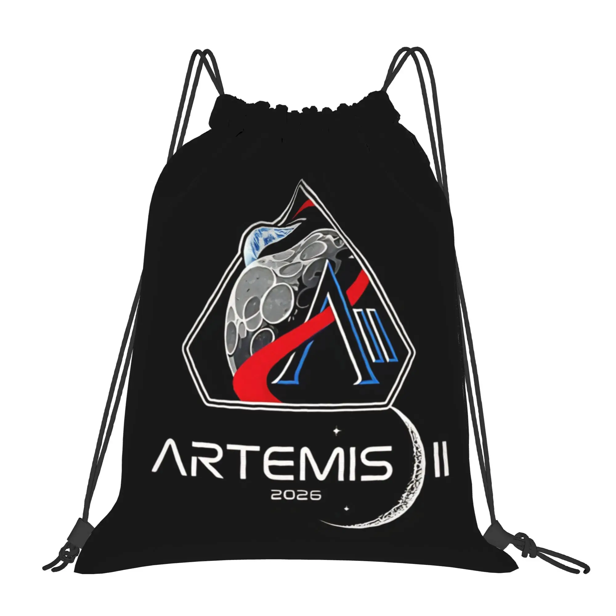 2026 Artemis II 2  Multi-function Pocket Men Women Storage Backpack Teenager Travel Bag Print Drawstring Bags