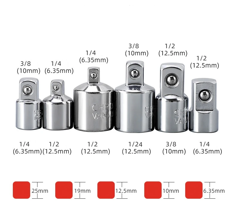 1/2,1/4,3/8 Ratschen Schraubenschlüssel Steckschlüssel Adapter Konverter Transfer Steckschlüssel Ratsche Hülse Adapter Antriebsschlüssel Verbindungskopf – Detail 2