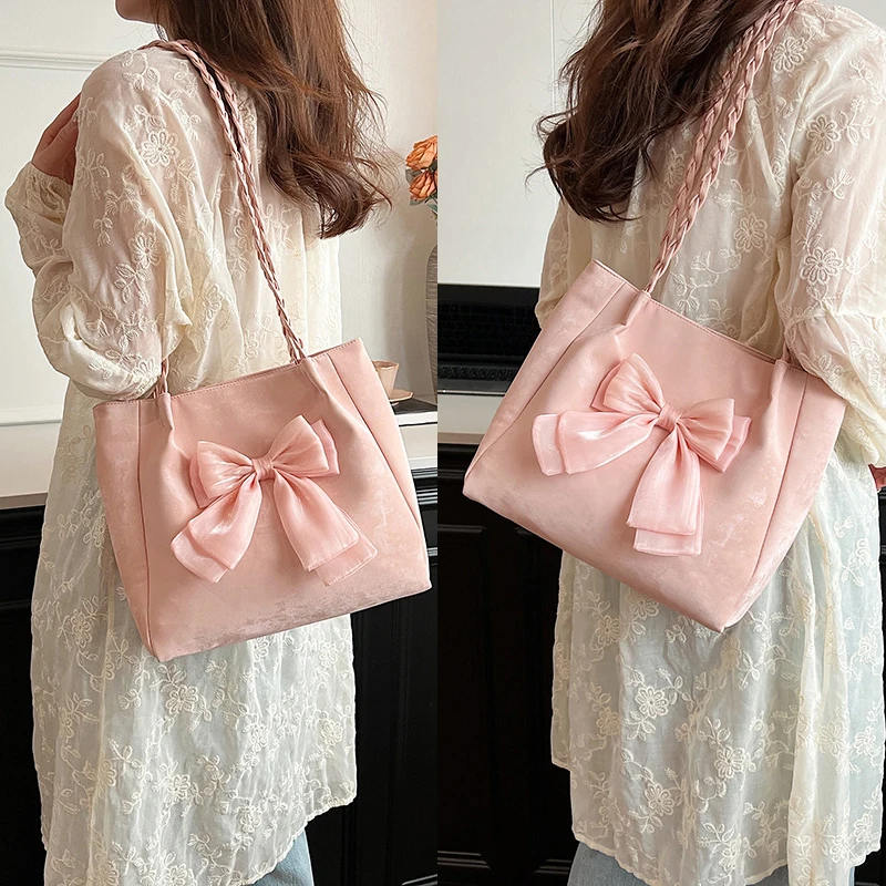 ขนาดใหญ่ความจุกระเป๋าสะพายผีเสื้อ Vintage บัลเล่ต์สไตล์กระเป๋าหนัง PU Tote กระเป๋าผู้หญิงกระเป๋าถือแฟชั่น Underarm กระเป๋าเป้สะพายหลัง