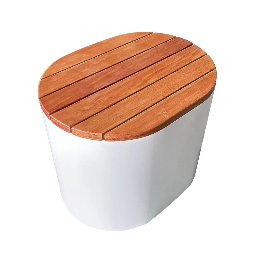Waterproof Metal Round Seat Garden Furniture Outdoor Plank Bench Public Park Long WPC Bench