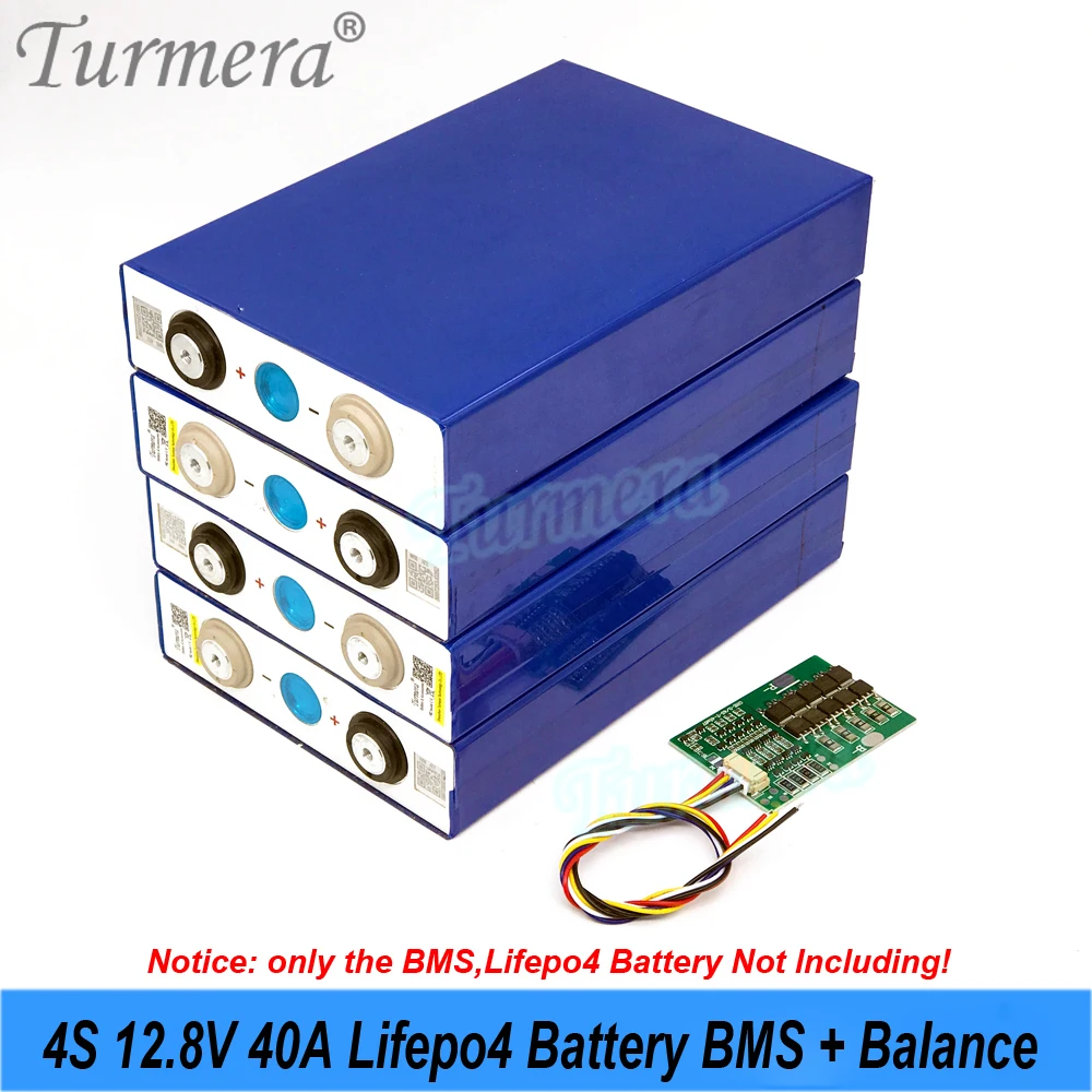 Turmera 4S 12.8V 40A BMS Lifepo4 tablica zabezpieczająca baterię z wagą do 3.2V 26650 32700 33140 12V Lifepo4 zestaw akumulatorów skorzystaj z