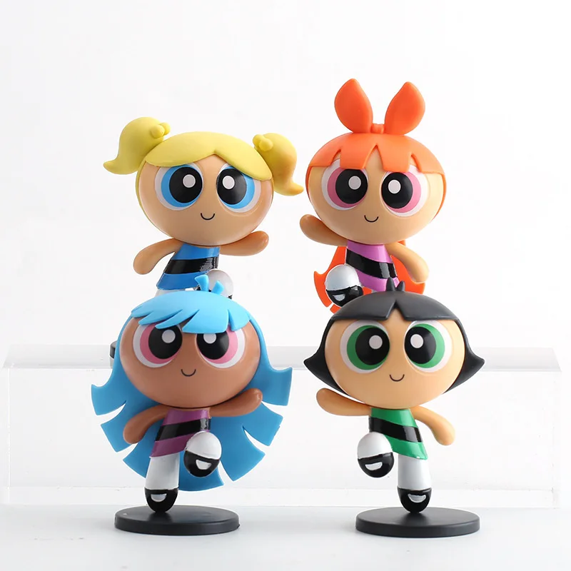 4style the Powerpuff girls blossom bubbles buttercup Childhood animationmodel anime action figure 9cm toys