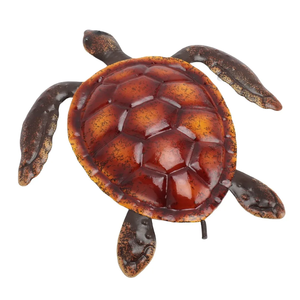 3pcs Wall Sculptures Metal Turtle Wall Decor 3D Ocean Blue Sea Turtle Wall Decor Hanging Sea Animal Sculpture Coastal Home Decor