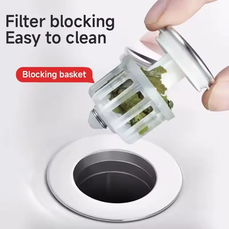 Universal Sink Filter Pop-up Deodorization Drain Filter Wash Basin Hair Sink Strainer Kitchen Bathtub Basin Anti Clogging Tool