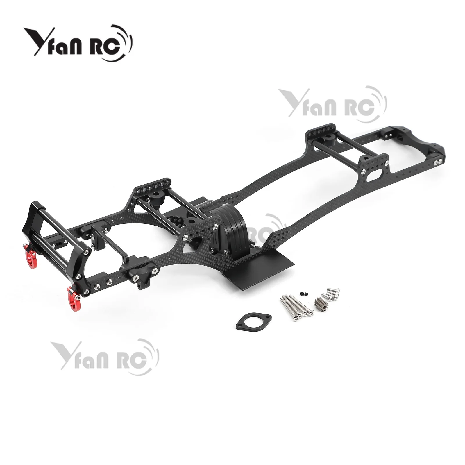 

Carbon Fiber LCG Chassis Kit Frame Rail V2 Gearbox Skid Plate Bumper Set for Axial SCX10 1/10 RC Crawler Car DIY Upgrade Parts