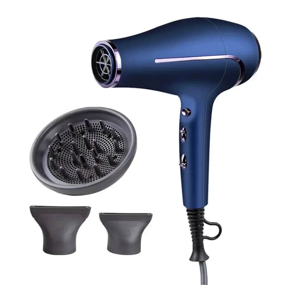 2400W Professional Negative IONS Hair Dryer Blowdryer for Salon High Speed Strong Wind 6 Gears Low Noise Blower with 3 Nozzles