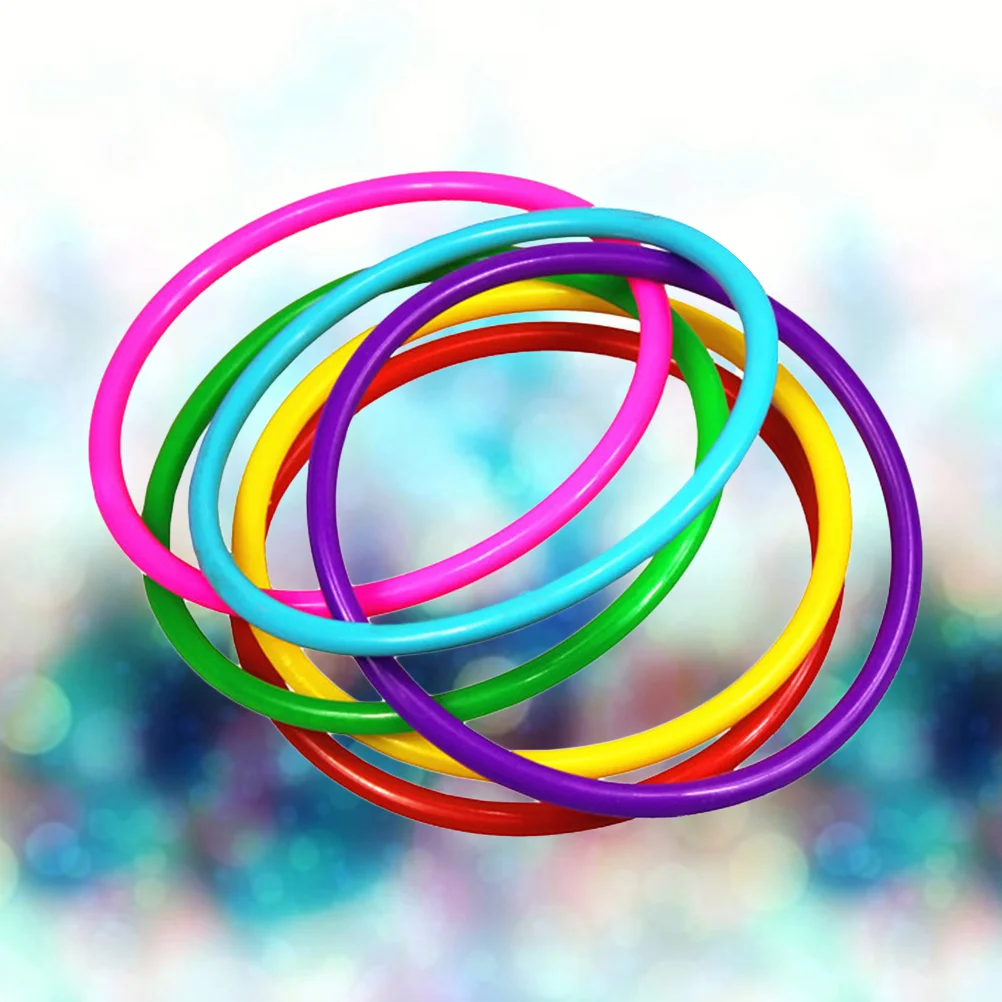 

24 Pcs Toss Ring Circle Multicolor Rings Game for Kids Carnival Toy Thicken Bold
