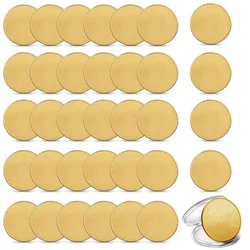 30 Pcs Blank Challenge Coins for Engraving Blanks Coin Threaded Edged 40 mm with Acrylic Protection Box