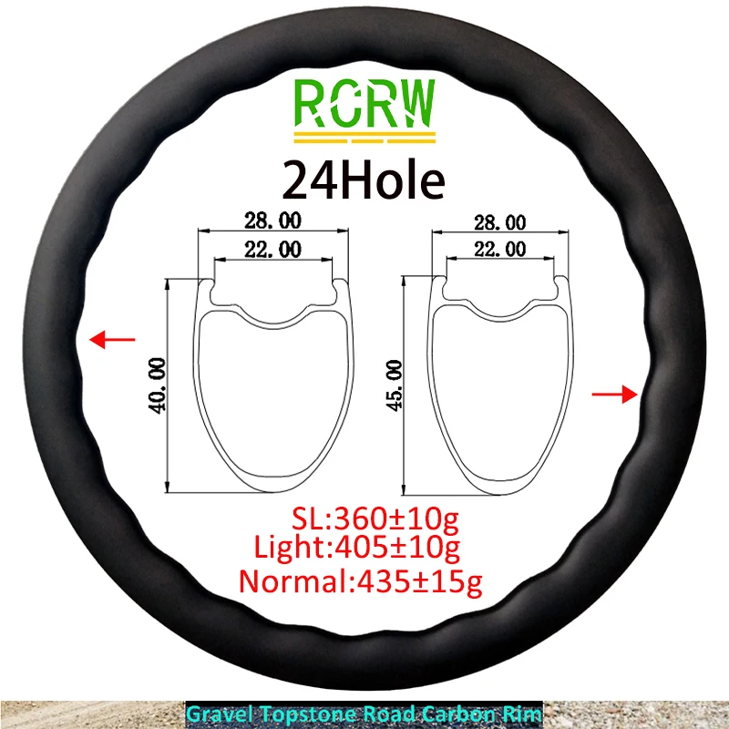 700C Waved Wavy Carbon Rim 28mm Wide 24Hole 40-45mm 45-50mm 55-60mm Deep Disc or Basalt High TG V Rim Brake UD Marble SL Light 