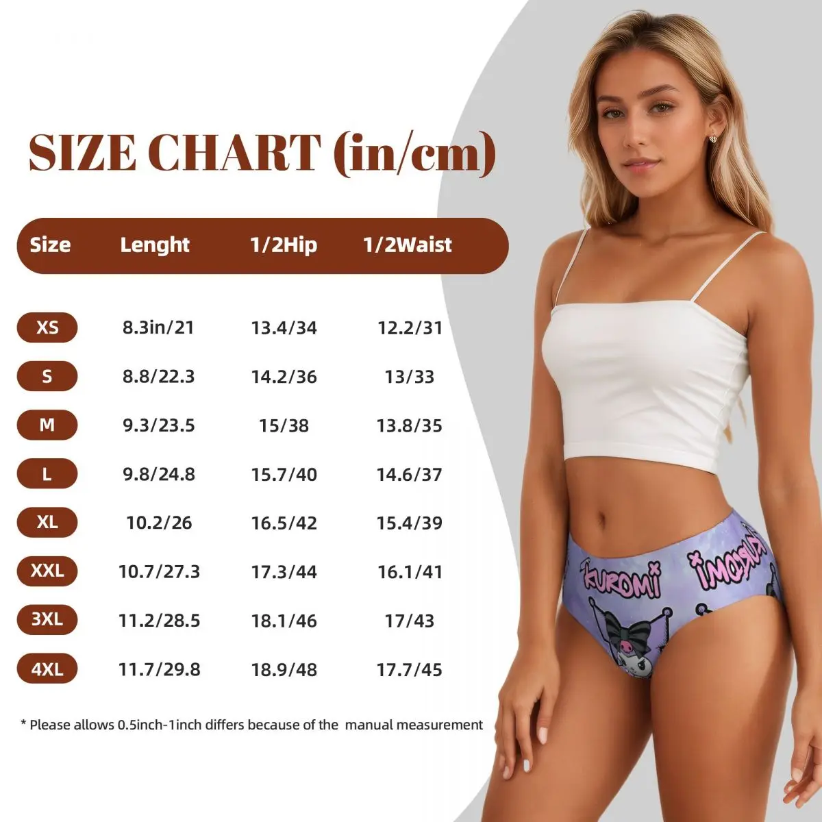 Custom Womens Kuromi Animes Brief Panties Female Breathable Cartoons Kawaii Underwear Underpants