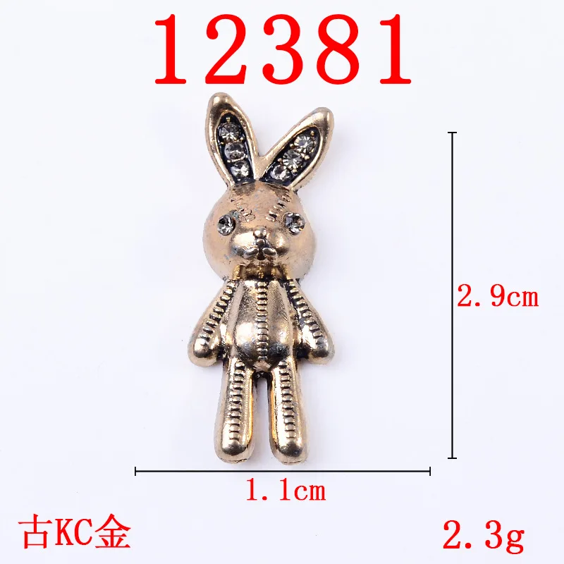 DIY clothing bag personalized English alphabet handmade materials retro cute rabbit bear alloy accessories wholesale