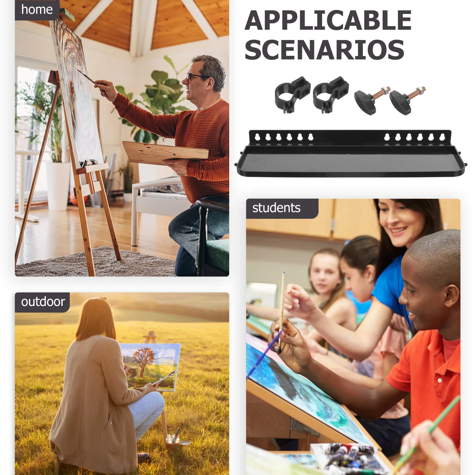 

Folding Easel Rack Replacement Tray Painting Paints Detachable Small Attachment Plate Tripod Art