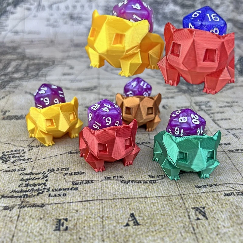 

4pcs D20 Colorful Frog Dice Holders for D&D Table Games D12 D20 DND Frog Dice Holders Magical DND Dice props