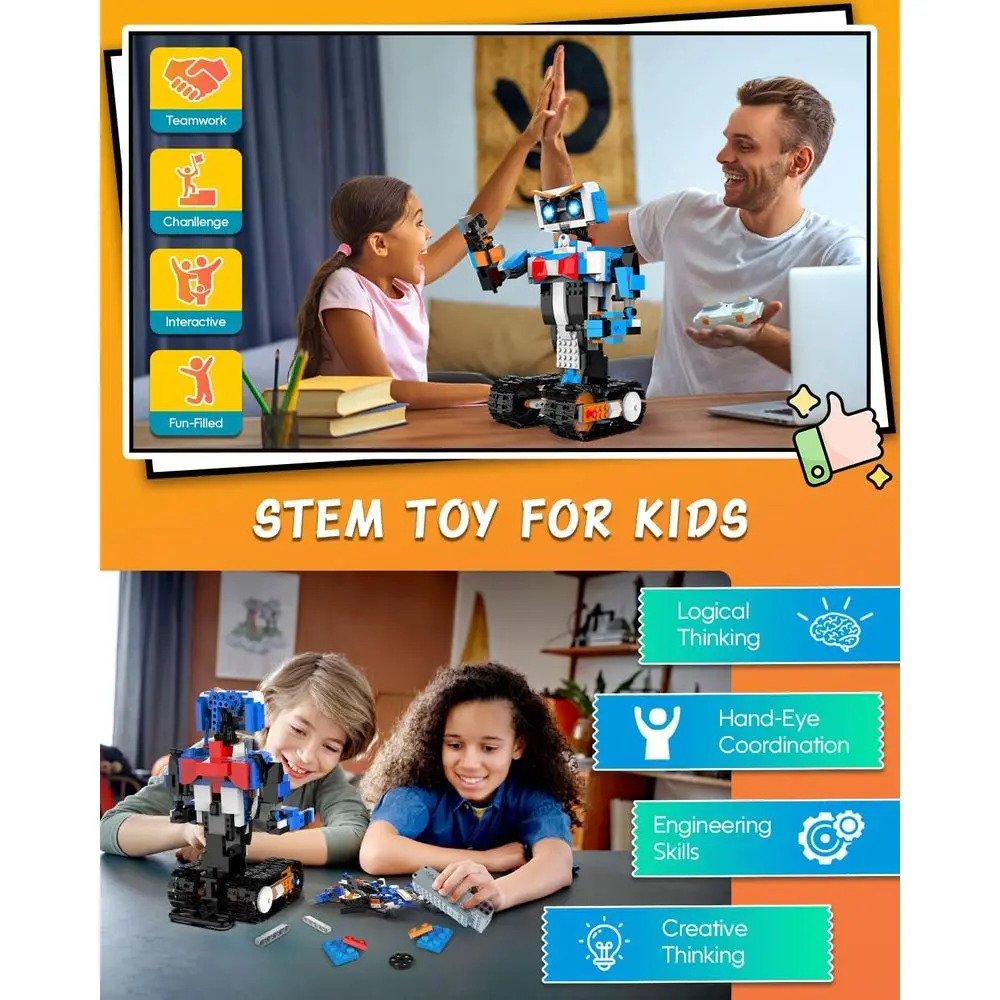 STEM Robot Kits for Kids 8-12: Coding, Building & Remote Control Educational Toys for Boys & Girls