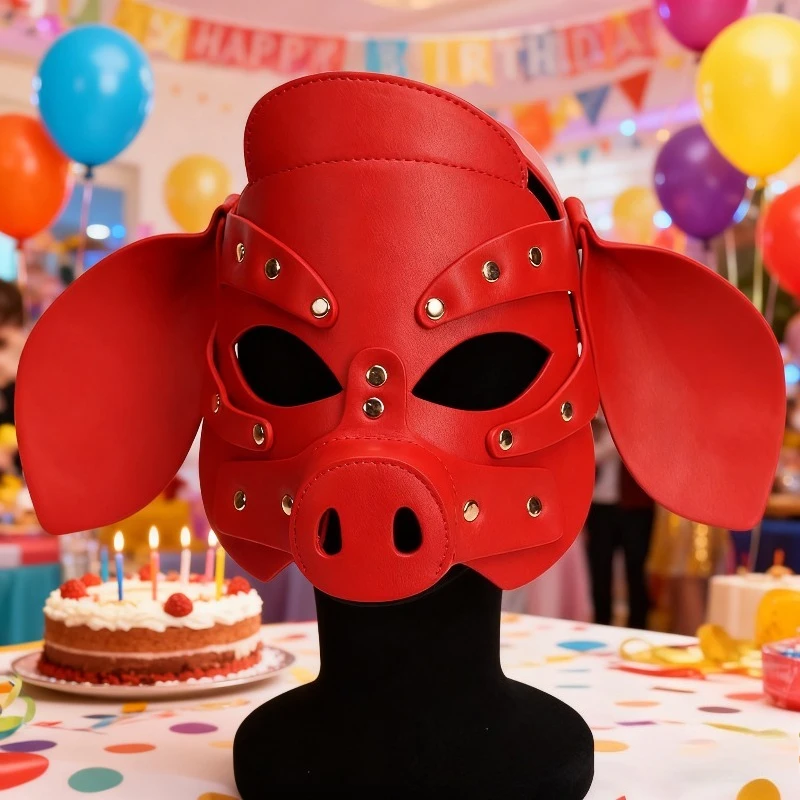 Maska na głowę świnki, pełny zestaw, pokusa, odgrywanie ról, impreza dla dorosłych, zabawki erotyczne, śmieszny gadżet, przebranie, artykuły dla par, prezenty.