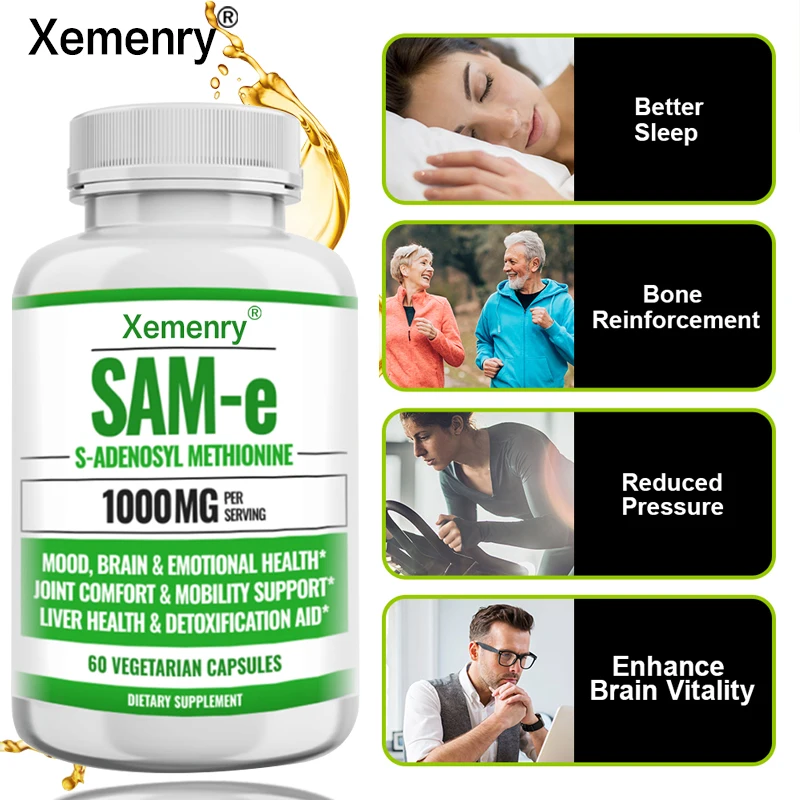 

SAM-e Supplement 1000 Mg - Joint Support, Improves Joint Flexibility, Antioxidants, Relieves Pain