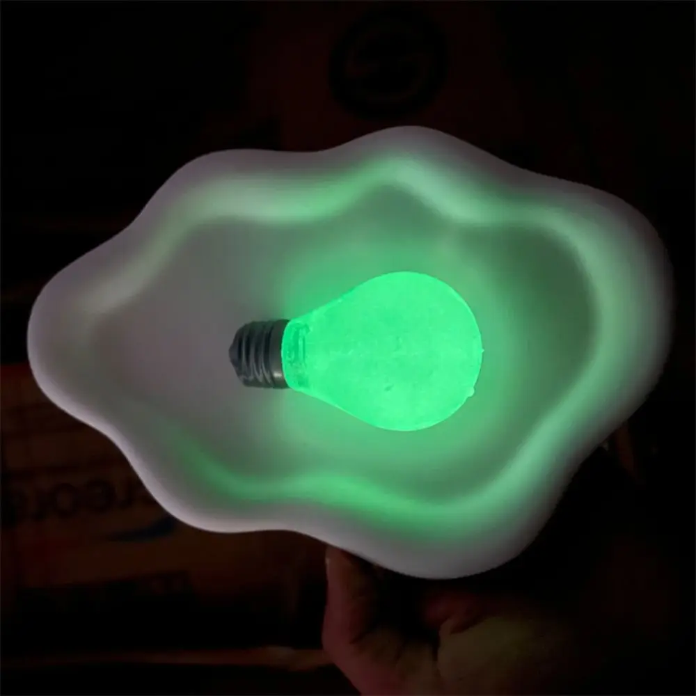 4Pcs Slow Rebound Light Bulb Squeeze Toys Glow in Dark Luminous Balls Pinch Toy 3D Pinch Bulb Simulation Bulb Squeeze Toys