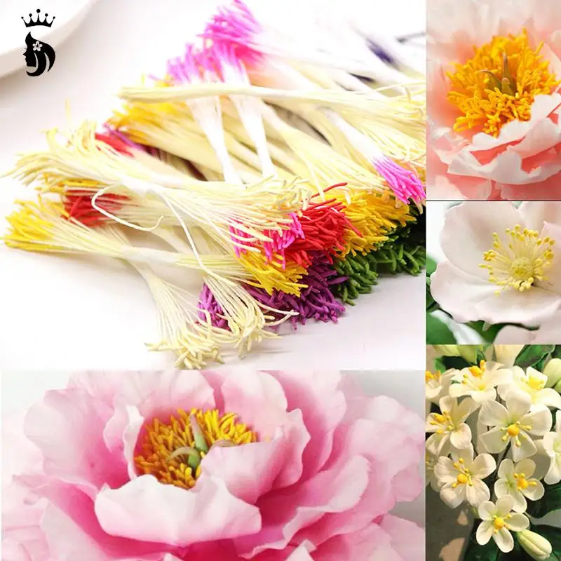 20Pcs/set Double Heads DIY Artificial Mini Pearl Flower Stamen Pistil 1mm Floral Stamen For Wedding Party Decoration DIY