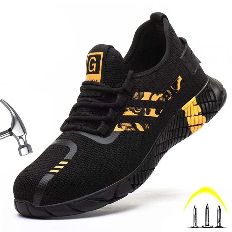 

2024 Breathable Light weight Man Work Shoes Non-Slip Anti-Piercing Safety Shoes Man And Women Anti-Smashing Work Shoes