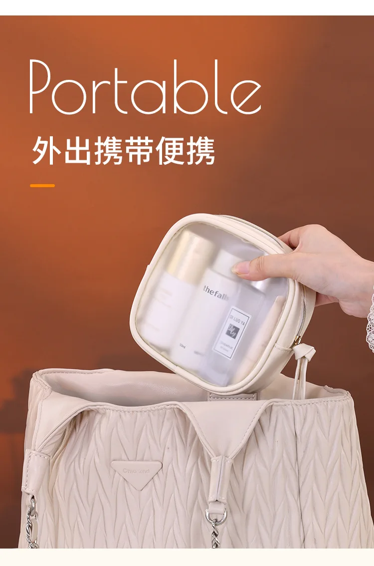Halbtransparentes Luxus-Kosmetiktaschen-Set, 3-teilig, Große Reise-Kosmetikorganizer-Taschen, Tragbare Toilettenartikel-Aufbewahrung für Frauen – Detail 11