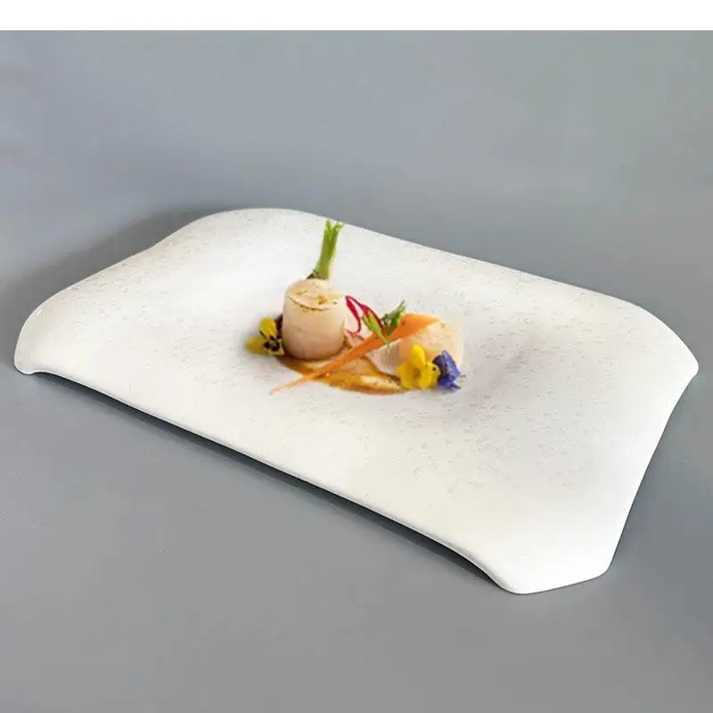

Solid Color Spray Point Ceramic Dim Sum Dish Dessert Sushi Salmon Plate Molecular Cuisine Specialty Tableware