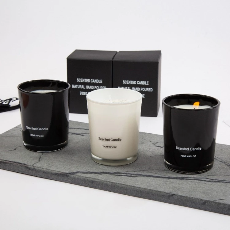 

Premium Soy Wax Candle| Highly Scented Candles For Home| All Natural Aroma Candles With Black White Glass Jar And Gift Box