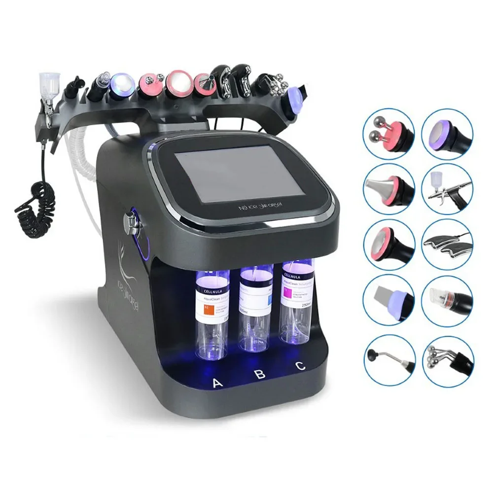 

10 in 1 Hydro Dermabrasion Machine Hydra Oxygen Facial Water Peeling Deep Cleaning Skin Tightening Skin Care Bubble SPA Device