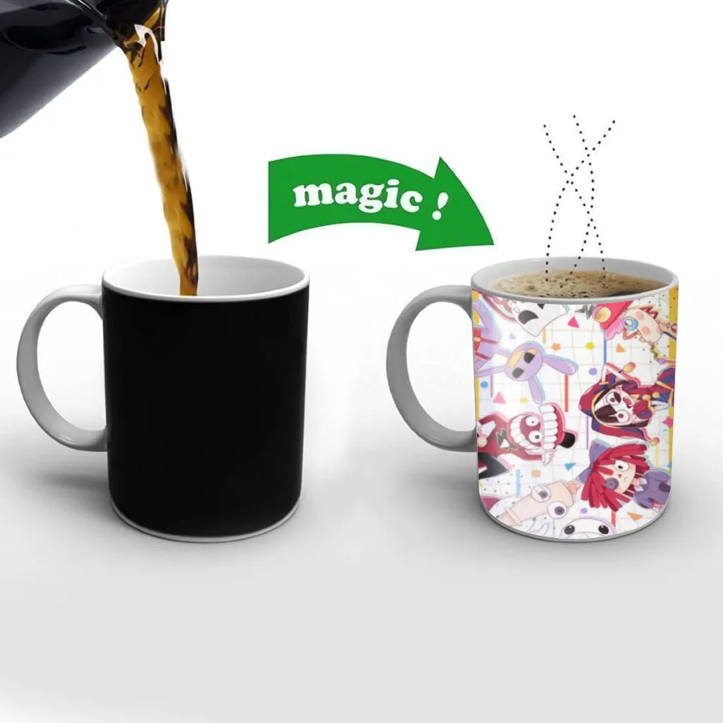 Cartoon The Amazing Digital C-Circus Vintage Free shipping Magic Color Changing Ceramic Coffee Mug Cup Friends Gift